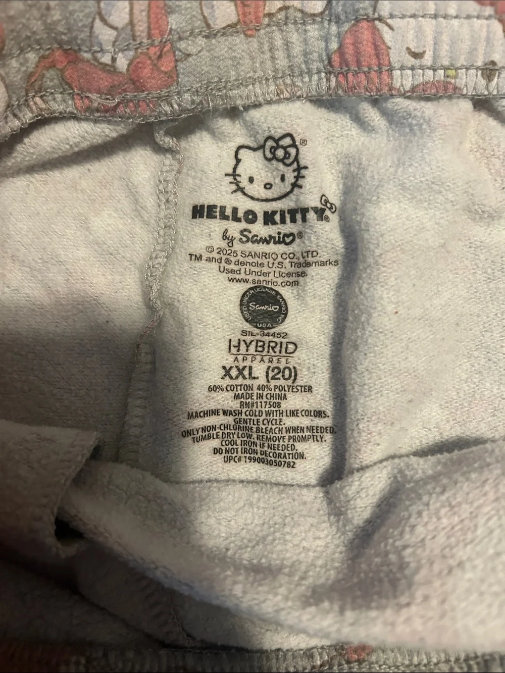 Hello Kitty Gray and Pink Pajama Shorts with Bow Print
